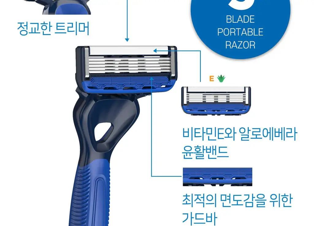 도루코 PACE5 휴대용 면도기 [1개입/6개입] 상세페이지 3